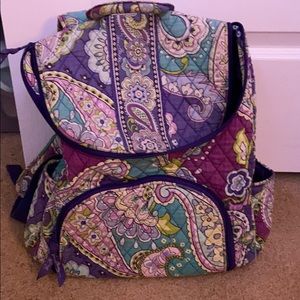 Purple patterned small backpack
